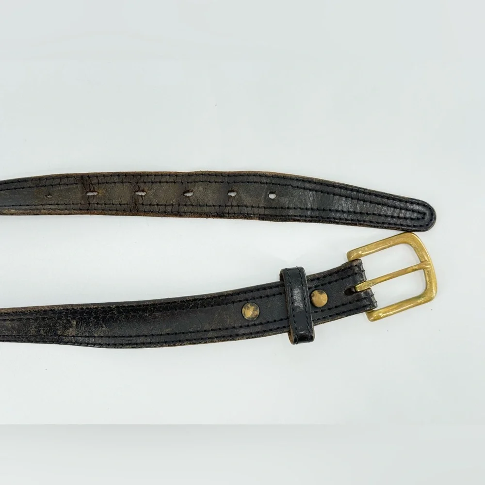 Vintage Worn In Leather Casual Streetwear Workwear Grandpa Belt‎ 46
